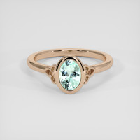 0.81 Ct. Bluish Green Paraiba Tourmaline Ring, 18K Rose Gold 1