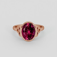 3.26 Ct. Pinkish Red Rubellite Tourmaline Ring, 18K Rose Gold 1