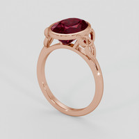 3.26 Ct. Pinkish Red Rubellite Tourmaline Ring, 18K Rose Gold 2