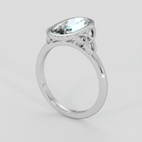 1.78 Ct. Blue Aquamarine Ring, Silver 2