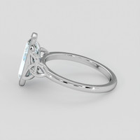 1.78 Ct. Blue Aquamarine Ring, Silver 4