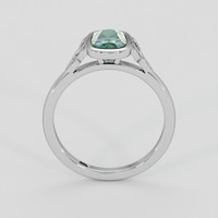 1.10 Ct. Bluish Green Sapphire Ring, Silver 3