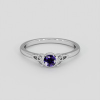 0.69 Ct. Bluish Purple Sapphire Ring, 14K White Gold 1