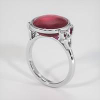 15.61 Ct. Reddish Pink Sapphire Ring, 14K White Gold 2