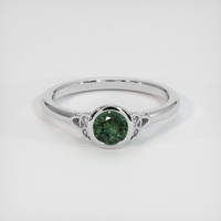 0.62 Ct. Green Sapphire Ring, 14K White Gold 1