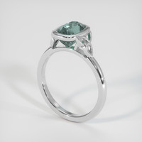2.29 Ct. Bluish Green Sapphire Ring, 14K White Gold 2