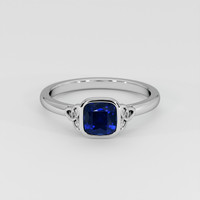 1.79 Ct. Blue Sapphire Ring, 18K White Gold 1