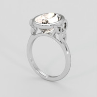 4.01 Ct. Peach Morganite Ring, 18K White Gold 2