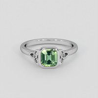 1.54 Ct. Green Sapphire Ring, 18K White Gold 1