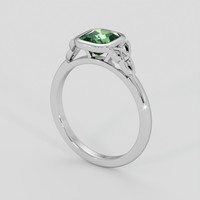 1.54 Ct. Green Sapphire Ring, 18K White Gold 2