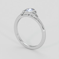 0.41 Ct. Blue Sapphire Ring, 18K White Gold 2