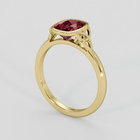 2.14 Ct. Purplish Red Rubellite Tourmaline Ring, 10K Yellow Gold 2