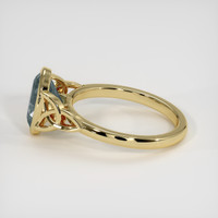 3.35 Ct. Greyish Blue Sapphire Ring, 14K Yellow Gold 4
