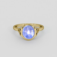 4.05 Ct. Blue Sapphire Ring, 14K Yellow Gold 1