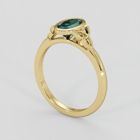 1.45 Ct. Bluish Green Sapphire Ring, 14K Yellow Gold 2