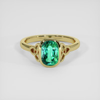 1.46 Ct. Emerald Ring, 18K Yellow Gold 1