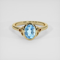 1.52 Ct. Sky Blue Topaz Ring, 18K Yellow Gold 1