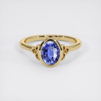 1.56 Ct. Blue Sapphire Ring, 18K Yellow Gold 1