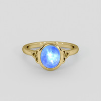 3.05 Ct. Blue Sapphire Ring, 18K Yellow Gold 1