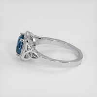 1.69 Ct. Greenish Blue Sapphire Ring, Platinum 950 4