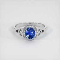 1.14 Ct. Blue Sapphire Ring, 10K White Gold 1