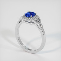 1.14 Ct. Blue Sapphire Ring, 10K White Gold 2