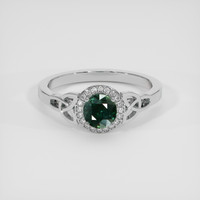 1.13 Ct. Green Sapphire Ring, 14K White Gold 1