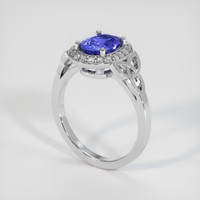 1.64 Ct. Blue Sapphire Ring, 14K White Gold 2