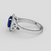 2.58 Ct. Blue Sapphire Ring, 14K White Gold 4
