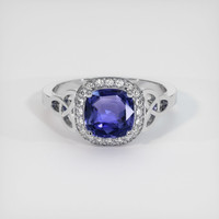 1.55 Ct. Color Change Sapphire Ring, 18K White Gold 1