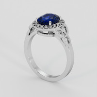 2.58 Ct. Blue Sapphire Ring, 18K White Gold 2