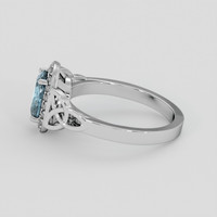 2.28 Ct. Greyish Blue Sapphire Ring, 18K White Gold 4
