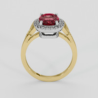 2.67 Ct. Purplish Red Spinel Ring, 14K White & Yellow 3