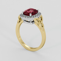 2.67 Ct. Purplish Red Spinel Ring, 18K White & Yellow 2
