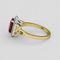 2.67 Ct. Purplish Red Spinel Ring, 18K White & Yellow 4