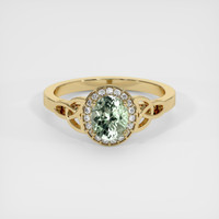 1.16 Ct. Green Sapphire Ring, 14K Yellow Gold 1