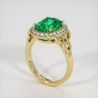 3.20 Ct. Emerald Ring, 18K Yellow Gold 2