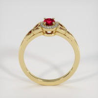 0.44 Ct. Ruby Ring, 18K Yellow Gold 3