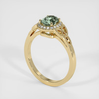 1.16 Ct. Green Sapphire Ring, 18K Yellow Gold 2
