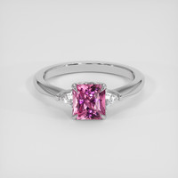 1.49 Ct. Reddish Pink Sapphire Ring, Platinum 950 1