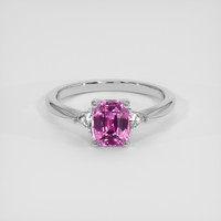 1.58 Ct. Purplish Pink Sapphire Ring, Platinum 950 1