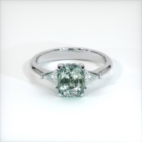 2.43 Ct. Greenish Blue Sapphire Ring, 10K White Gold 1