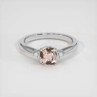 1.08 Ct. Padparadscha Sapphire Ring, 14K White Gold 1