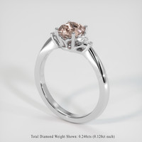1.08 Ct. Padparadscha Sapphire Ring, 14K White Gold 2