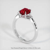 1.55 Ct. Ruby Ring, 14K White Gold 2