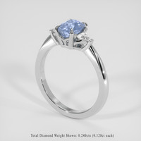 1.27 Ct. Blue Sapphire Ring, 14K White Gold 2