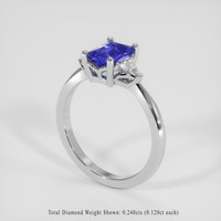 1.02 Ct. Blue Sapphire Ring, 14K White Gold 2