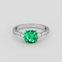 1.46 Ct. Emerald Ring, 18K White Gold 1