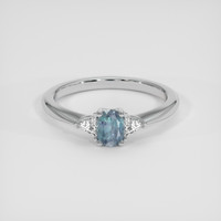 0.47 Ct. Bluish Green to Reddish Purple Alexandrite Ring, 18K White Gold 1