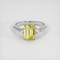 3.05 Ct. Yellow Sapphire Ring, 18K White Gold 1